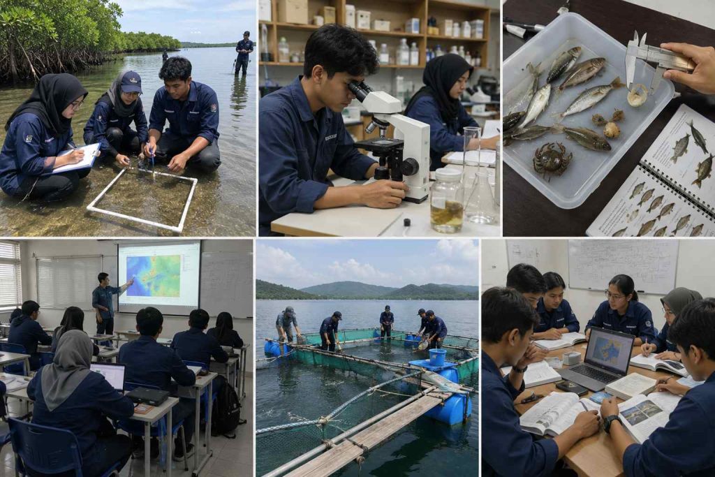 gambar mahasiswa sedang belajar Matkul yang dipelajarai di Manajemen sumberdaya perairan